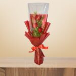 Red Rose & Lipidium Bouquet – Wholesale in Qatar - 1040