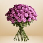 50 Purple Roses – Wholesale Fresh Cut Rose Set in Qatar - 10407