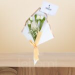 Elegant White Rose Duo with Gypso – Graceful Simplicity – Wholesale in Qatar