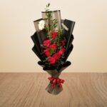 Red Rose & Gerbera Bouquet with Limonium & Ruscus – Wholesale in Qatar - 1154