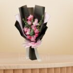 Purple Rose & Eucalyptus Bouquet – Wholesale in Qatar - 1155