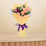 Peach & Purple Harmony Bouquet – Wholesale in Qatar - 1186