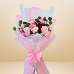 Soft Blush Rose & Carnation Bouquet – Wholesale in Qatar - 1187