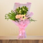 Peach Rose & Mixed Blooms Bouquet – Wholesale in Qatar - 1188