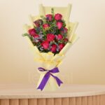 Fuchsia Rose & Elegant Filler Bouquet – Wholesale in Qatar - 1192