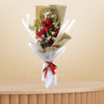 Romantic Red Rose & Estoma Bouquet – Wholesale in Qatar - 1207