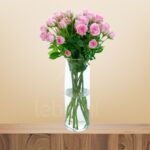 Sweet Baby Pink Rose in Cylinder Vase – Wholesale in Qatar - 1215