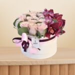 Elegant Pink Rose & Cymbidium Bouquet – Wholesale in Qatar - 1270