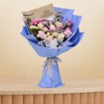 Elegant Mixed Rose & Carnation Bouquet – Wholesale in Qatar - 1297