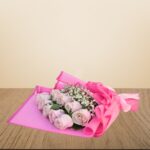 Pink Rose & Gypso Bouquet – Wholesale in Qatar - 1300
