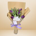 Purple Tulip & Limonium Bouquet – Wholesale in Qatar - 1348