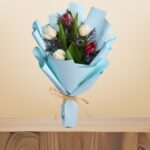 Love & Light – Mixed Tulip Bouquet with Limonium – Wholesale in Qatar - 1361