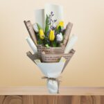 Sunlight & Serenity – Mixed Yellow & White Tulips with Limonium – Wholesale in Qatar - 1362