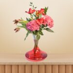 Hydrangea & Red Rose Bloom Mix – Floral Vase Arrangement - 1379