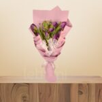 Purple Tulip & Limonium Arrangement – Wholesale in Qatar - 1399