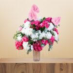 Hydrangea & Anthurium Luxe Vase Arrangement – Wholesale in Qatar - 1403