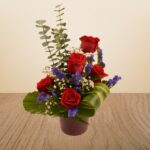 Classic Red Rose Elegance in Ceramic Vase – Wholesale in Qatar - 1407