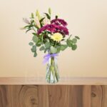Elegant Chrysanthemum & Lily Bouquet in Vase – Wholesale in Qatar - 1417