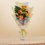 Sunny Yellow Rose & Chrysanthemum Baby Bouquet – Wholesale in Qatar - 1420