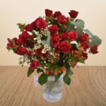 Charming Baby Rose Red & Hypericum Bouquet – Wholesale in Qatar - 1442