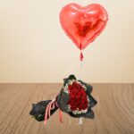Passionate Red Rose & Heart Balloon Arrangement – Wholesale in Qatar - 1461