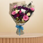 Blushing Garden Bouquet – Mixed Florals in Soft & Bold Tones – Wholesale in Qatar - 1469