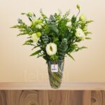 Fresh Harmony – White Astoma & Greenery in Elegant Vase – Wholesale in Qatar - 1512