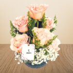 Peach Radiance Vase Arrangement – Wholesale in Qatar - 1518
