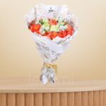 Vibrant Elegance – Orange Roses & White Roses with Alstroemeria – Wholesale in Qatar - 1528