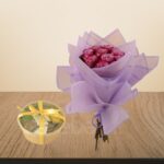 Sophisticated Rose Purple Bouquet with Premium Chocolates – Wholesale in Qatar - 1649